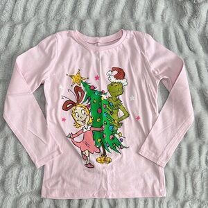 Kids Pink Christmas Graphic Tee Grinch